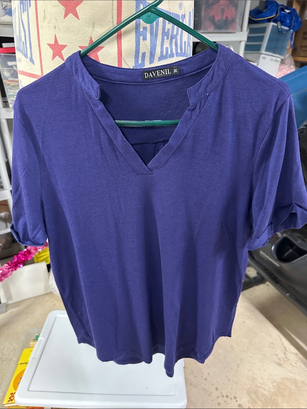 Women’s Deep Purple V-Neck Short Sleeve Top